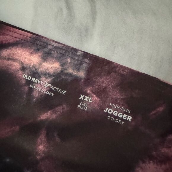 NWT New High-Waisted PowerSoft Pocket Joggers Pink Purple Tie Dye XXL 18 Plus - Picture 4 of 6